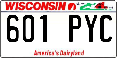 WI license plate 601PYC
