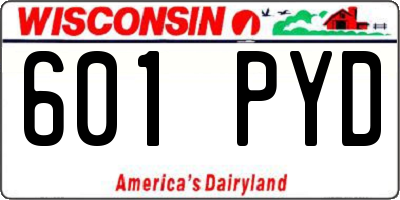 WI license plate 601PYD