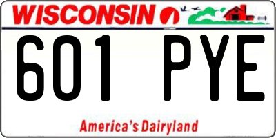 WI license plate 601PYE
