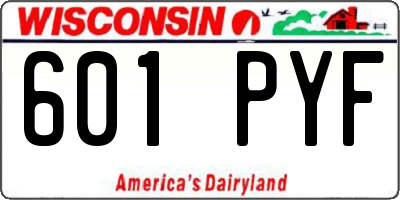 WI license plate 601PYF