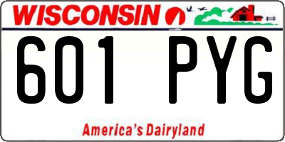 WI license plate 601PYG
