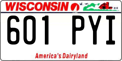 WI license plate 601PYI