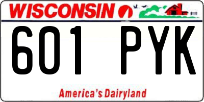 WI license plate 601PYK