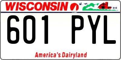 WI license plate 601PYL