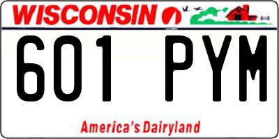 WI license plate 601PYM