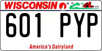 WI license plate 601PYP