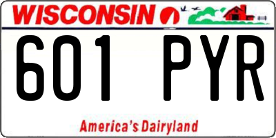 WI license plate 601PYR