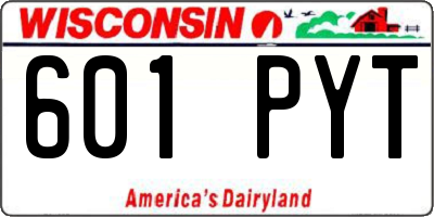 WI license plate 601PYT
