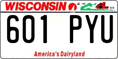 WI license plate 601PYU