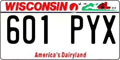 WI license plate 601PYX