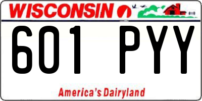 WI license plate 601PYY