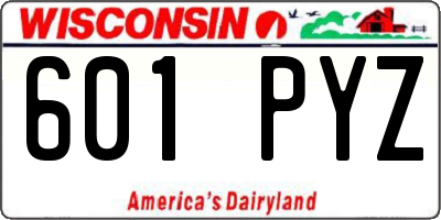 WI license plate 601PYZ