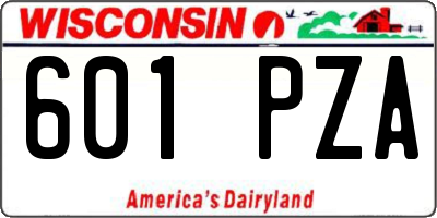 WI license plate 601PZA