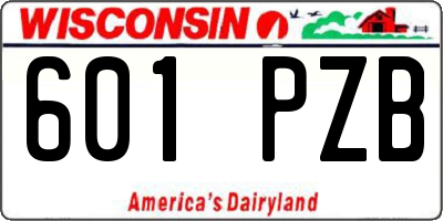 WI license plate 601PZB