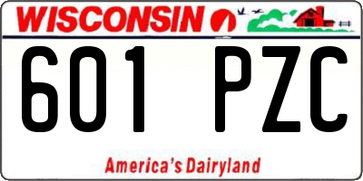 WI license plate 601PZC
