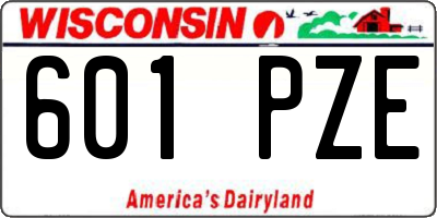 WI license plate 601PZE