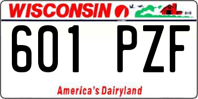 WI license plate 601PZF