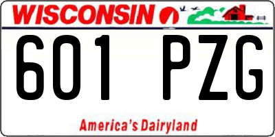 WI license plate 601PZG