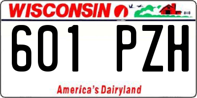 WI license plate 601PZH