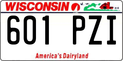 WI license plate 601PZI