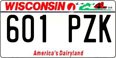 WI license plate 601PZK