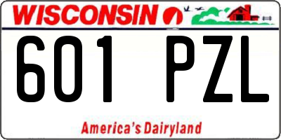 WI license plate 601PZL