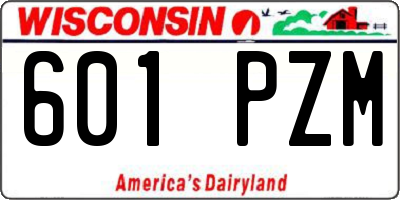 WI license plate 601PZM