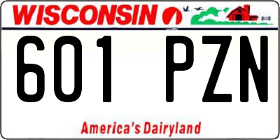 WI license plate 601PZN
