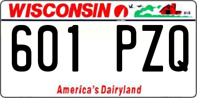 WI license plate 601PZQ