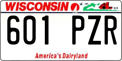 WI license plate 601PZR