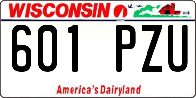 WI license plate 601PZU