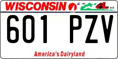 WI license plate 601PZV