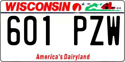 WI license plate 601PZW