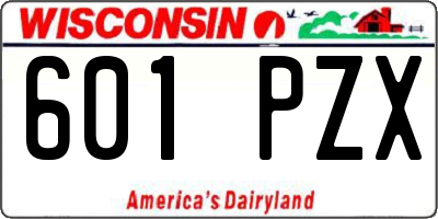 WI license plate 601PZX