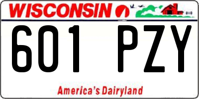 WI license plate 601PZY