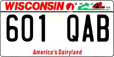 WI license plate 601QAB