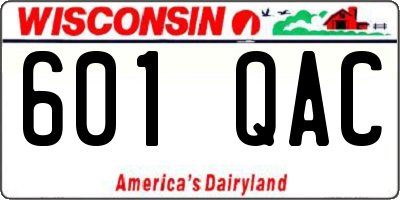 WI license plate 601QAC