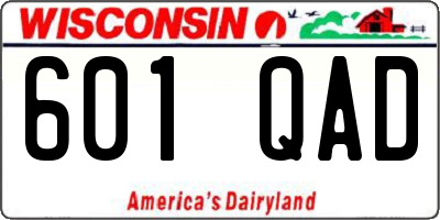 WI license plate 601QAD