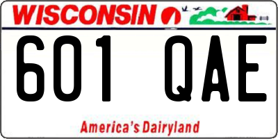 WI license plate 601QAE