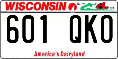 WI license plate 601QKO