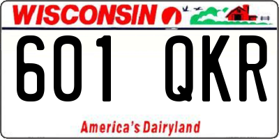 WI license plate 601QKR