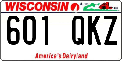 WI license plate 601QKZ