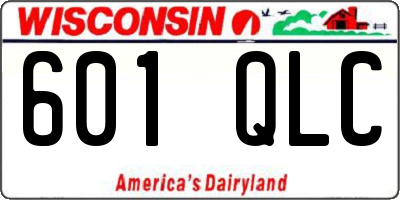 WI license plate 601QLC