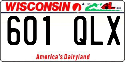 WI license plate 601QLX