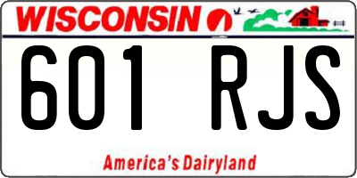 WI license plate 601RJS