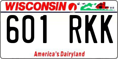 WI license plate 601RKK