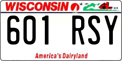 WI license plate 601RSY