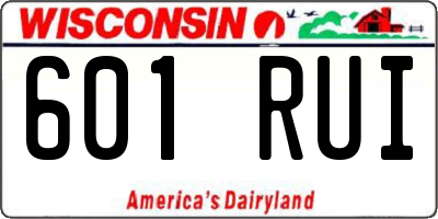 WI license plate 601RUI