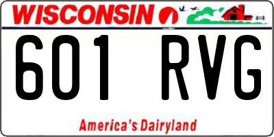 WI license plate 601RVG