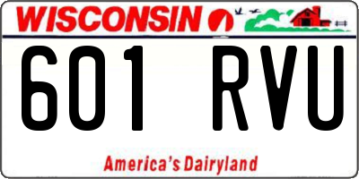 WI license plate 601RVU